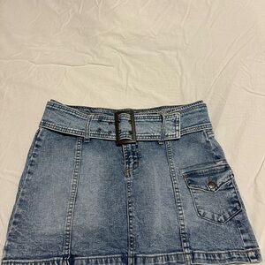Wild Fable Denim Blue Mini Skirt with Belt